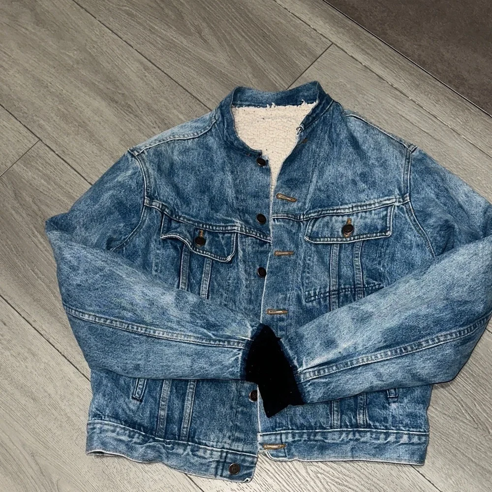 Dickies Women Sherpa lined Blue Denim Jacket size Small - Picture 1 of 10